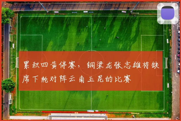 累积四黄停赛，铜梁龙张志雄将缺席下轮对阵云南玉昆的比赛